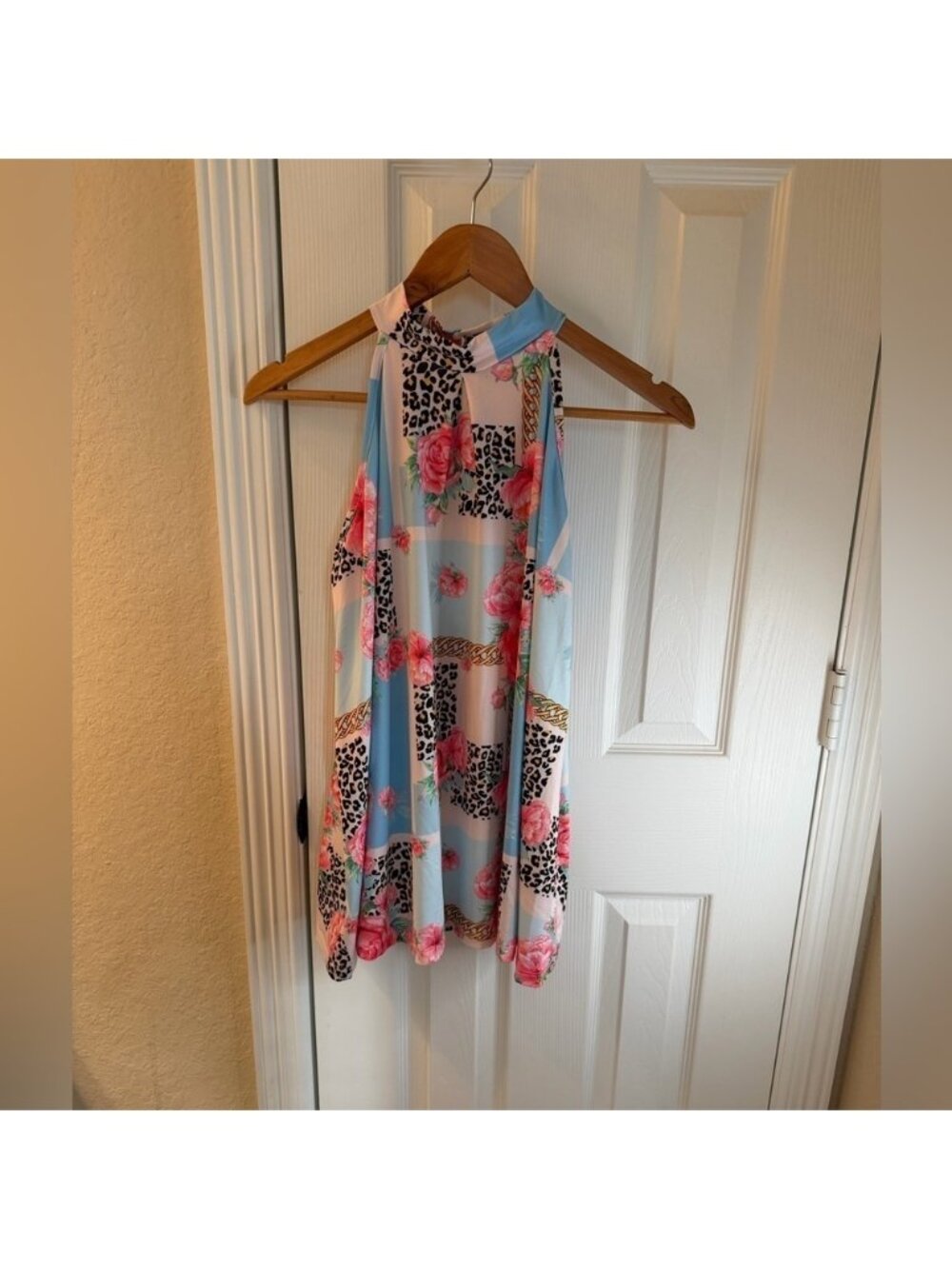 Floral and Leopard Print top
